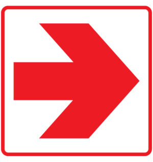 Location of Fire Equipment Red Arrow Right